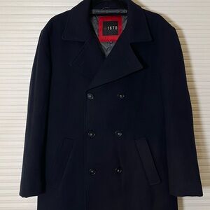 Classic Double-Breasted Navy Peacoat